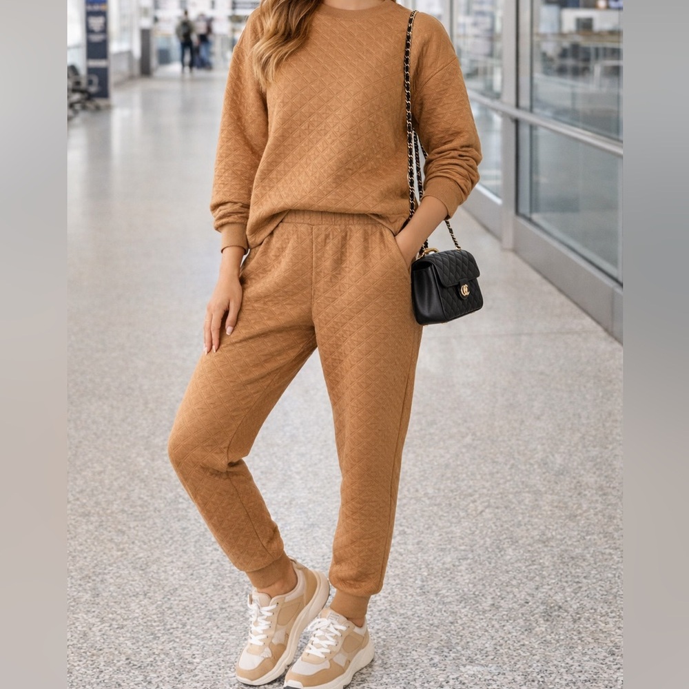 Women's Tan Quilted Jumpsuit - M